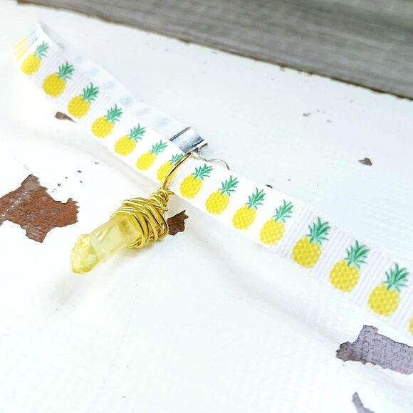 Aura Quartz Choker Necklace, Pineapple Choker, Gemstone Jewelry - Picture 2 of 4